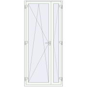 REHAU Euro 60 1005x2250 мм Білий (RAL 9016) з двох сторін