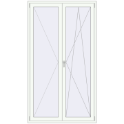 REHAU Euro 70 1320x2340 мм Білий (RAL 9016) з двох сторін