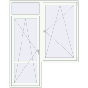 Балконні двері 1750x2200 мм REHAU Euro 70 Білий (RAL 9016) з двох сторін