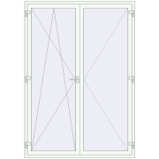 REHAU Euro 60 1660x2360 мм Білий (RAL 9016) з двох сторін REHAU Euro 60 1660x2360 мм Білий (RAL 9016) з двох сторін