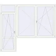 REHAU Euro 60 2800x2400 мм Білий (RAL 9016) з двох сторін REHAU Euro 60 2800x2400 мм Білий (RAL 9016) з двох сторін