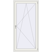 REHAU Euro 70 950x1950 мм Білий (RAL 9016) з двох сторін