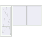 Балконні двері 2800x2100 мм REHAU Euro 70 Білий (RAL 9016) з двох сторін