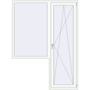 Балконні двері 1600x2150 мм REHAU Euro 70 Білий (RAL 9016) з двох сторін Балконні двері 1600x2150 мм REHAU Euro 70 Білий (RAL 9016) з двох сторін