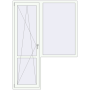 Балконні двері 1560x2140 мм REHAU Euro 60 Білий (RAL 9016) з двох сторін