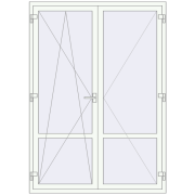 Балконні двері 1500x2100 мм REHAU Euro 70 Білий (RAL 9016) з двох сторін