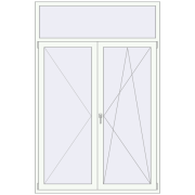 Балконні двері 1500x2300 мм REHAU Euro 70 Білий (RAL 9016) з двох сторін