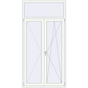 Балконні двері 1200x2400 мм REHAU Euro 60 Білий (RAL 9016) з двох сторін