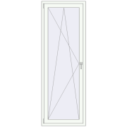 Балконні двері 760x2150 мм REHAU Euro 70 Білий (RAL 9016) з двох сторін