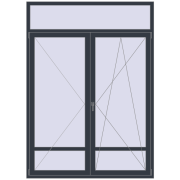 Балконні двері 1730x2400 мм REHAU Euro 70 ANTHRACITE_GREY_STRUKTURAL з двох сторін