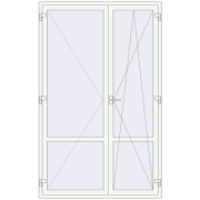 REHAU SYNEGO MD 1500x2400 мм Білий (RAL 9016) з двох сторін
