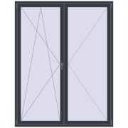 REHAU SYNEGO MD 1770x2320 мм ANTHRACITE_GREY_STRUKTURAL з двох сторін