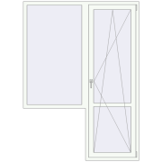 REHAU Euro 70 1580x2170 мм Білий (RAL 9016) з двох сторін