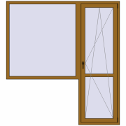 REHAU Euro 70 1960x2140 мм LIGHT_OAK з двох сторін
