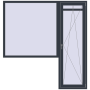 REHAU Euro 70 2000x2100 мм ANTHRACITE_GREY_STRUKTURAL з двох сторін