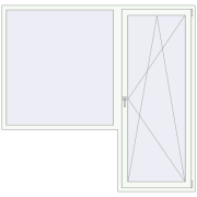 Балконні двері 2150x2070 мм REHAU Euro 60 Білий (RAL 9016) з двох сторін