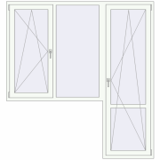 Балконні двері 2020x2150 мм REHAU Euro 60 Білий (RAL 9016) з двох сторін