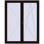 REHAU Euro 70 1600x2000 мм BLACK_BROWN з двох сторін
