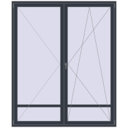 REHAU SYNEGO MD 2000x2400 мм ANTHRACITE_GREY_STRUKTURAL з двох сторін