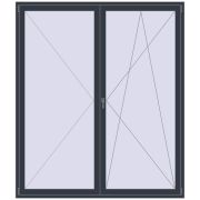 REHAU Euro 70 2020x2350 мм ANTHRACITE_GREY_STRUKTURAL з двох сторін