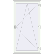 REHAU Euro 60 1000x1890 мм Білий (RAL 9016) з двох сторін REHAU Euro 60 1000x1890 мм Білий (RAL 9016) з двох сторін