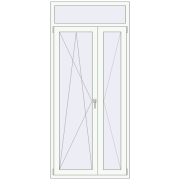 Балконні двері 1005x2250 мм REHAU SYNEGO MD Білий (RAL 9016) з двох сторін