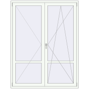 REHAU Euro 60 1550x2000 мм Білий (RAL 9016) з двох сторін
