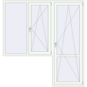 REHAU Euro 70 2055x2170 мм Білий (RAL 9016) з двох сторін REHAU Euro 70 2055x2170 мм Білий (RAL 9016) з двох сторін