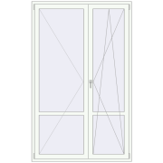 Балконні двері 1500x2400 мм REHAU SYNEGO MD Білий (RAL 9016) з двох сторін