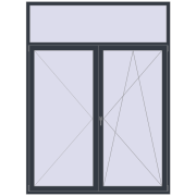REHAU Euro 70 1970x2630 мм ANTHRACITE_GREY_STRUKTURAL з двох сторін