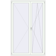 REHAU Euro 70 1500x2400 мм Білий (RAL 9016) з двох сторін