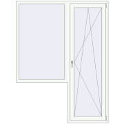 Балконні двері 1590x2100 мм REHAU Euro 60 Білий (RAL 9016) з двох сторін