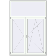 REHAU Euro 60 1425x2125 мм Білий (RAL 9016) з двох сторін REHAU Euro 60 1425x2125 мм Білий (RAL 9016) з двох сторін