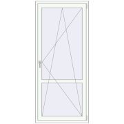 Балконні двері 900x2050 мм REHAU Euro 70 ANTHRACITE_GREY_STRUKTURAL ззовні