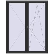 REHAU SYNEGO MD 1700x2150 мм ANTHRACITE_GREY_GLATT з двох сторін