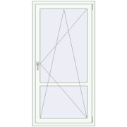 REHAU Euro 60 900x1800 мм Білий (RAL 9016) з двох сторін