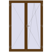 REHAU Euro 60 1400x2100 мм WALNUT з двох сторін