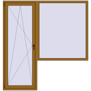 REHAU Euro 60 2000x2100 мм LIGHT_OAK з двох сторін