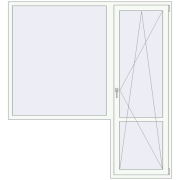 Балконні двері 2000x2160 мм REHAU Euro 70 Білий (RAL 9016) з двох сторін