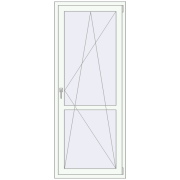 Балконні двері 810x2010 мм REHAU SYNEGO MD Білий (RAL 9016) з двох сторін