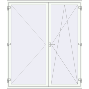 REHAU Euro 60 1800x2100 мм Білий (RAL 9016) з двох сторін