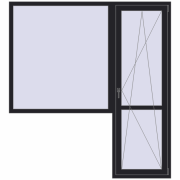 REHAU Euro 70 1960x2140 мм BLACK_ULTI-MATT з двох сторін