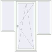 Балконні двері 2024x2050 мм REHAU SYNEGO MD Білий (RAL 9016) з двох сторін