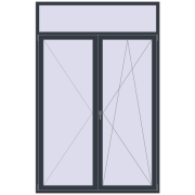 REHAU Euro 70 1750x2700 мм ANTHRACITE_GREY_STRUKTURAL з двох сторін