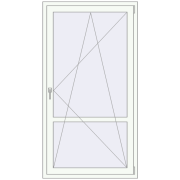 REHAU Euro 60 1000x1860 мм Білий (RAL 9016) з двох сторін REHAU Euro 60 1000x1860 мм Білий (RAL 9016) з двох сторін