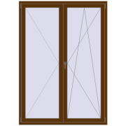 REHAU Euro 70 1500x2100 мм WALNUT з двох сторін