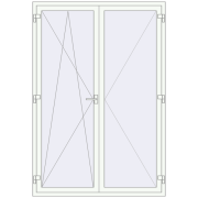 Балконні двері 1500x2200 мм REHAU Euro 70 Білий (RAL 9016) з двох сторін