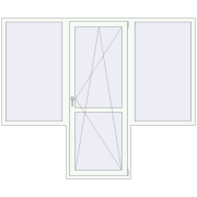 Балконні двері 2400x2000 мм REHAU Euro 60 Білий (RAL 9016) з двох сторін