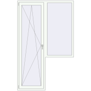 REHAU SYNEGO MD 1450x2300 мм Білий (RAL 9016) з двох сторін