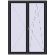 REHAU Euro 60 1500x2100 мм BLACK_ULTI-MATT з двох сторін
